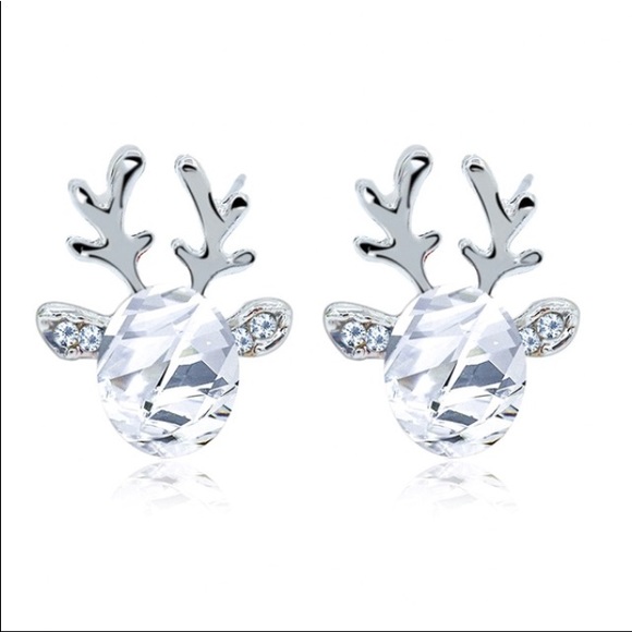✨🎄Crystal-Clear Reindeer Studs✨ - Picture 2 of 3